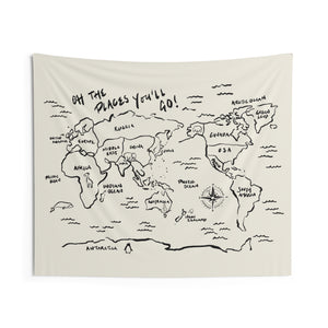 World Map Wall Tapestry Maiko Nagao